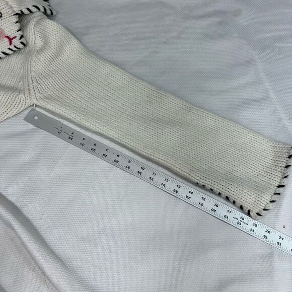 Vintage Ribbed Cream Pearl Button Up Cardigan - Picture 7 of 7